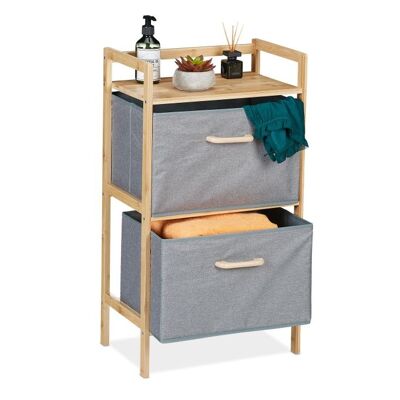 Estante de baño de bambú WOODENFURN con 2 cestas para la ropa