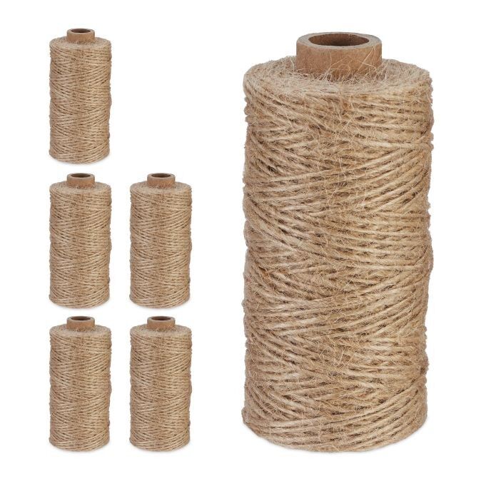Ficelle de jute WOODENFURN 1 mm x 100 m lot de 6