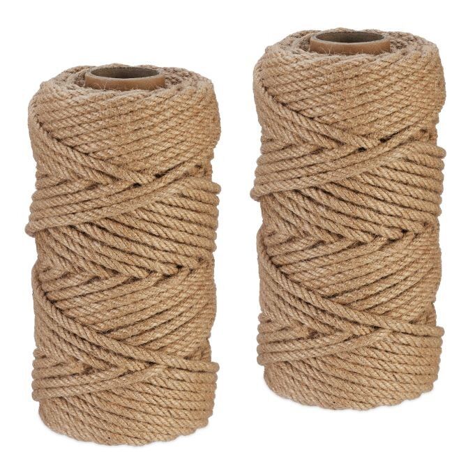 Ficelle de jute WOODENFURN 6 mm x 50 m lot de 2