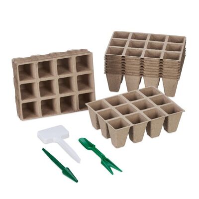 WOODENFURN Set di vasi da coltivazione da 192 pezzi con accessori