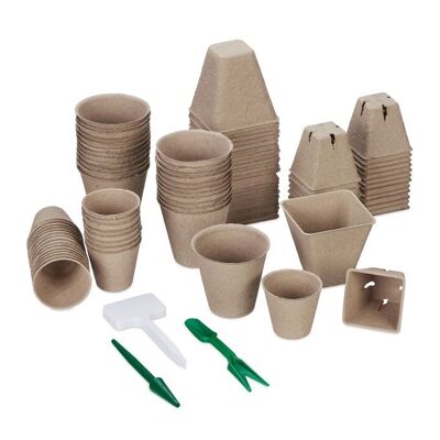 WOODENFURN Set di 96 vasi da coltivazione con accessori