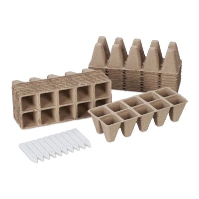 WOODENFURN Set di 200 vasi per la coltivazione con etichette