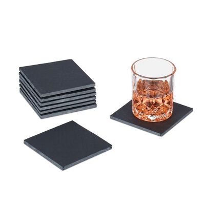 Set di 8 sottobicchieri in ardesia WOODENFURN