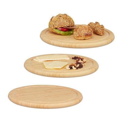 WOODENFURN Bamboo Breakfast Boards Set of 3