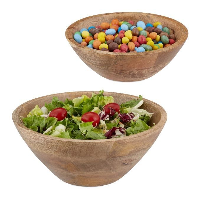 WOODENFURN salad bowl set of 2 mango wood