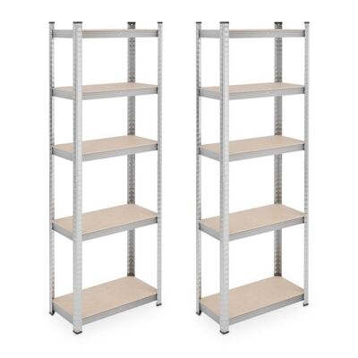 Estantería resistente WOODENFURN con 5 niveles, juego de 2