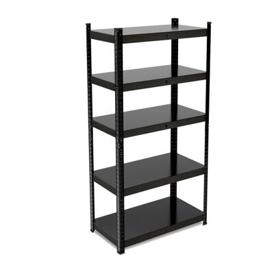 Estantería metálica resistente WOODENFURN de 5 niveles, color negro