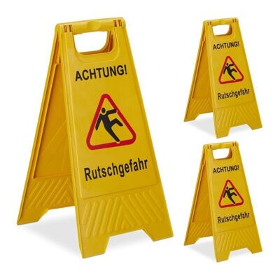 Présentoir de danger de glissade WOODENFURN dans un ensemble de 3