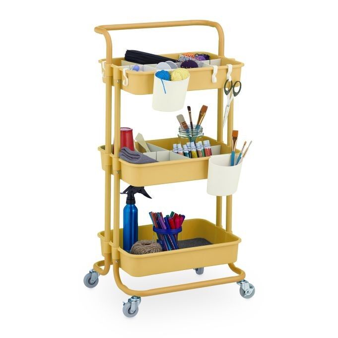 WOODENFURN Yellow Trolley