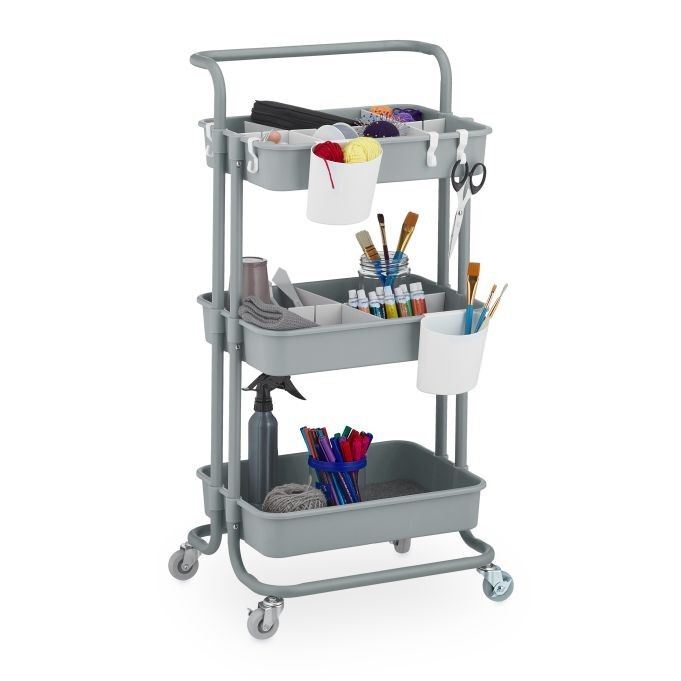 WOODENFURN Grey Trolley