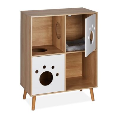 Mueble para gatos WOODENFURN con 4 compartimentos