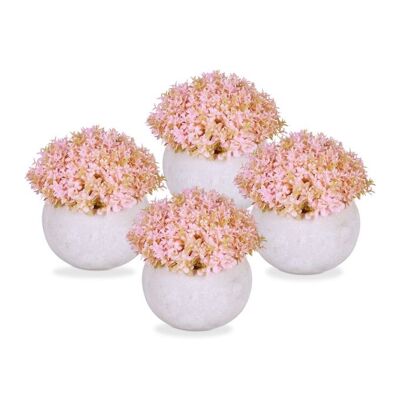 WOODENFURN lot de 4 fleurs artificielles en pots