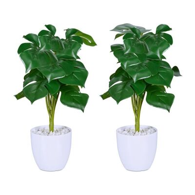 Plante artificielle Monstera WOODENFURN, lot de 2