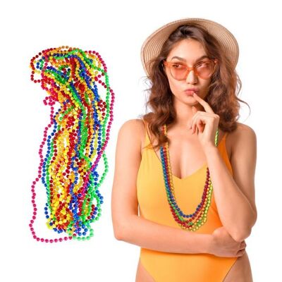 WOODENFURN Lot de 30 colliers de perles néon colorées