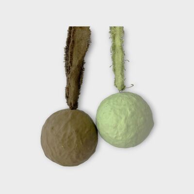 Bolas navideñas grandes – Verde y marrón