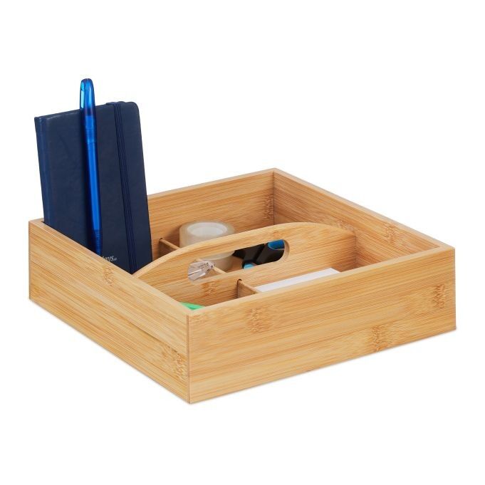 WOODENFURN Bamboo Organizer 4 Compartments