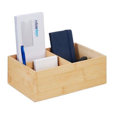 WOODENFURN Bamboo Organizer 3 Compartments