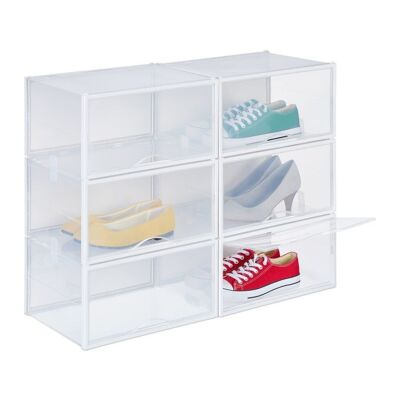 WOODENFURN set of 6 stackable shoe boxes