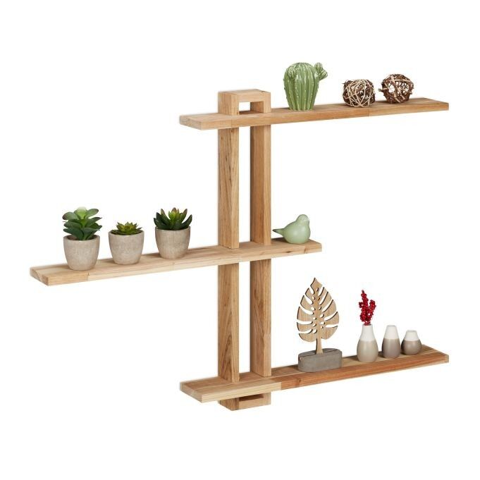 Étagère murale WOODENFURN en bois de noyer
