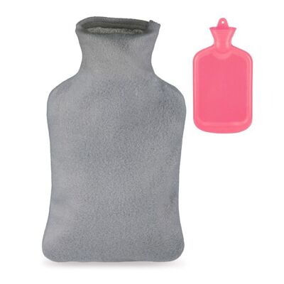 Bouillotte rose WOODENFURN avec housse 2 litres