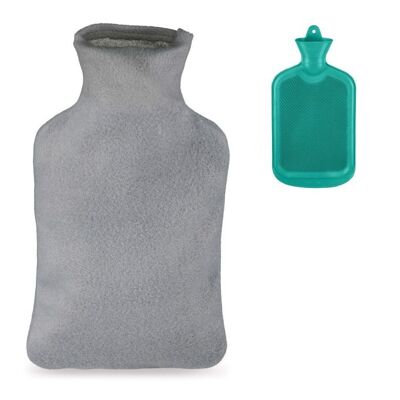 Bouillotte turquoise WOODENFURN avec housse 2 litres