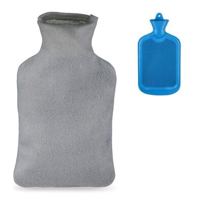 Bouillotte bleue WOODENFURN avec housse 2 litres