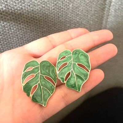 Orecchini a foglia di Monstera