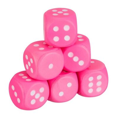 WOODENFURN Set di 6 dadi in schiuma rosa