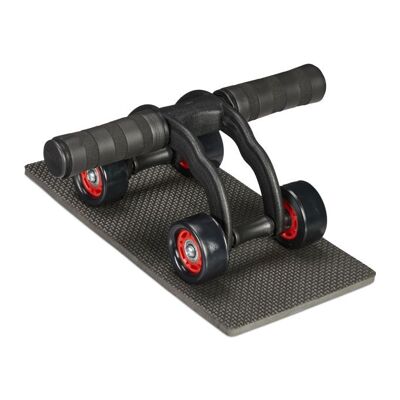 Rouleau abdominal WOODENFURN à 4 roues avec tapis pour genoux