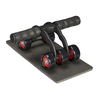 Rouleau abdominal WOODENFURN à 5 roues avec tapis pour genoux