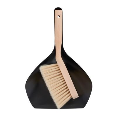 WOODENFURN wood & metal dustpan set