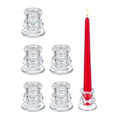 Candelabros de cristal WOODENFURN, juego de 6