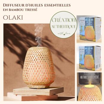 Diffuseur Ultrasonique – Olaki – Coque en Rotin – Diffusion Saine Senteurs Parfumées – Idée Cadeau Originale 6