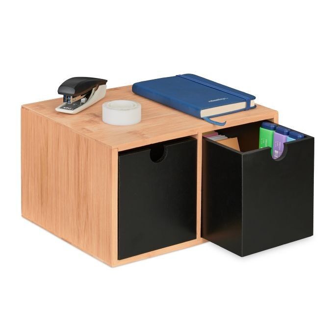 WOODENFURN Desk Organizer 2 Drawers