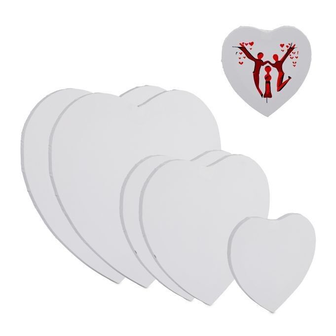 Lot de 6 cœurs en toile WOODENFURN