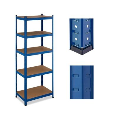 WOODENFURN Blue Heavy-Duty Shelf 5 Levels