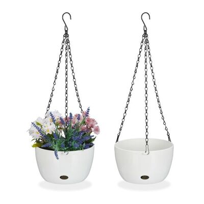 WOODENFURN 2 paniers suspendus avec réservoir d'eau - M