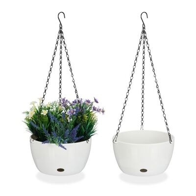 WOODENFURN 2 paniers suspendus avec réservoir d'eau - L