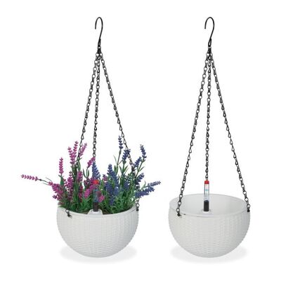 Panier suspendu WOODENFURN avec réservoir d'eau, lot de 2
