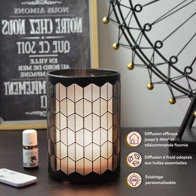 Ultrasonic Diffuser - Verone - Multifunction Diffusion with Remote Control - in Metal and Glass - Scented Scents - Decorative Object