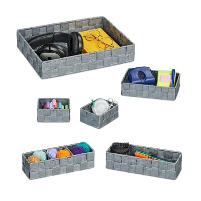 Lot de 6 paniers de rangement WOODENFURN