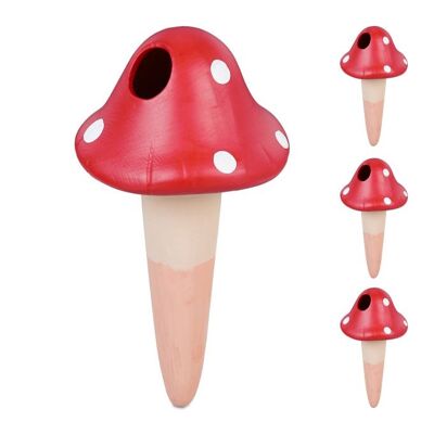 Coni di argilla WOODENFURN funghi rossi in un set da 4