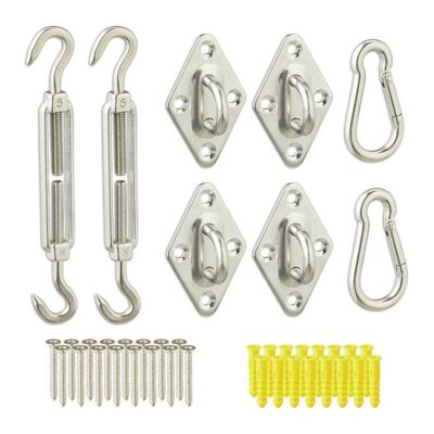 Kit de fixation pour voile d'ombrage WOODENFURN 40 pièces