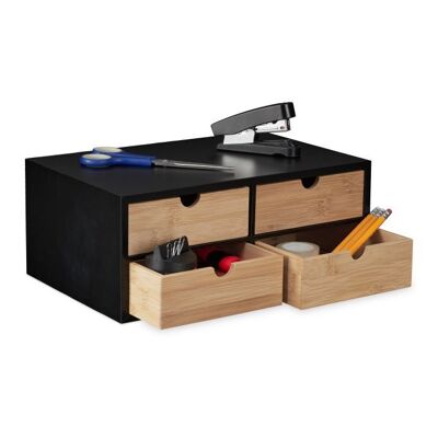 WOODENFURN desk organizer with 4 drawers