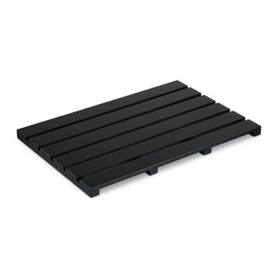 WOODENFURN Alfombra de baño de bambú negra