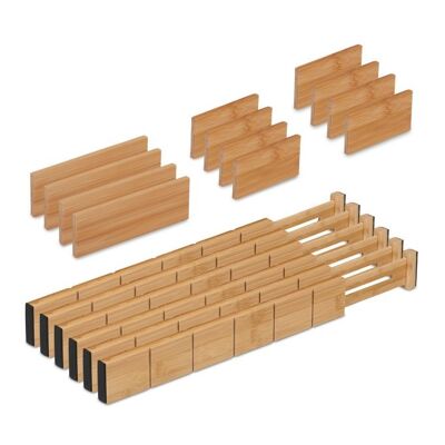 WOODENFURN 18-piece bamboo drawer divider set