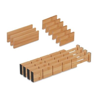 WOODENFURN 13-piece bamboo drawer divider set