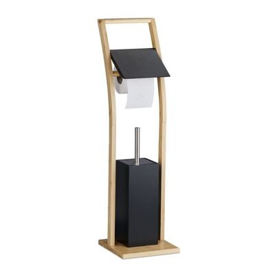 WOODENFURN conjunto de inodoro bambú negro