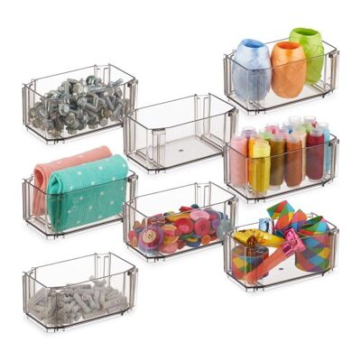 Système de rangement à tiroirs WOODENFURN 8 pièces