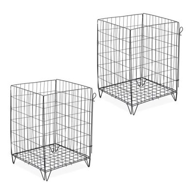 Composteur métallique WOODENFURN avec grille de sol, lot de 2